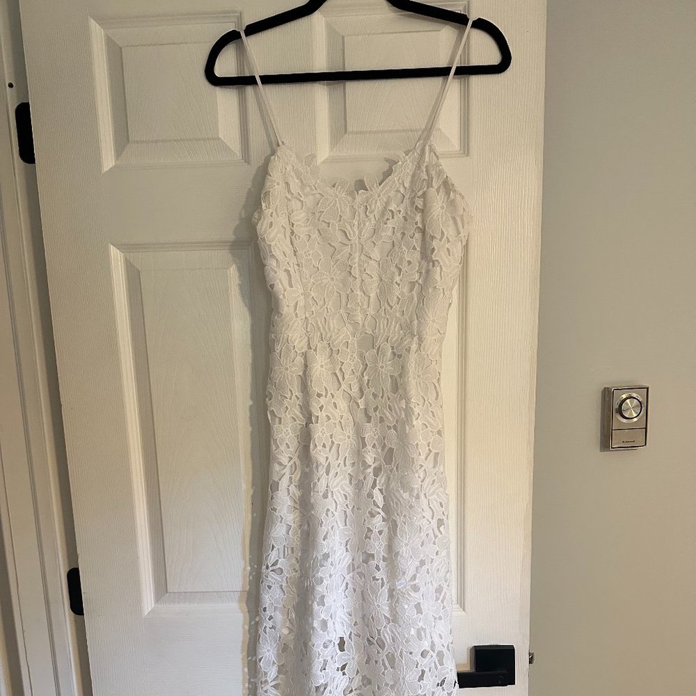 Express white mid length dress